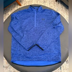 Under Armour Half Zip Pullover Men’s L Cold Gear Blue Heather Fleece Lined